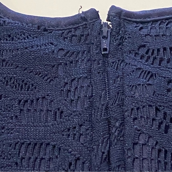 Tiana B. Sleeveless Pleated Lace A Line Navy Blue Mini Dress Women's Size 10 - Picture 15 of 16